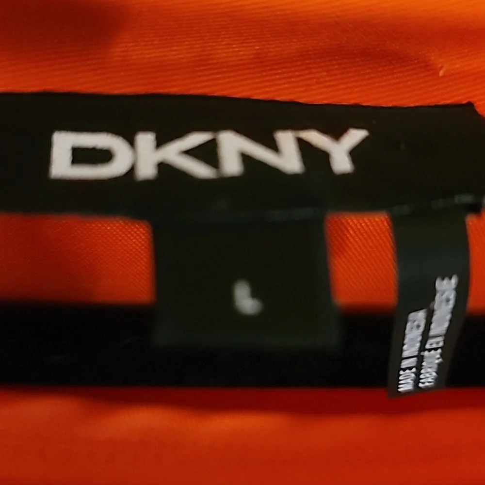 DKNY Orange Blouse with side tie.  sz large - Picture 2 of 2